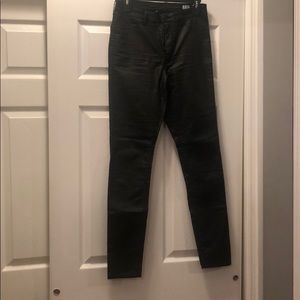 Black high waisted coated jeans